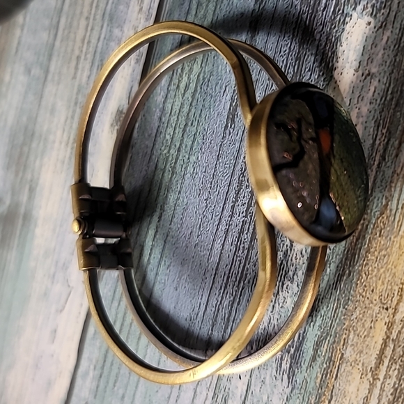 Dichroic Glass Clamper Bracelet - Picture 4 of 5